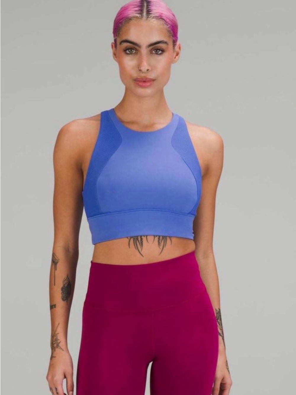 lululemon: Blue High-Neck Sports Bra